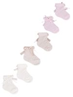 Skarpety dziewczęce ażurowe z kokardką 3PAK 17-19 YOCLUB