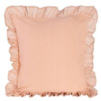 Poszewka lniana z falbanką AVINION 45X45 jasnoróżowa