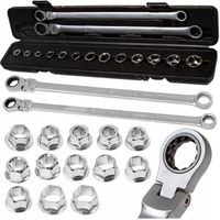 klucze oczkowe z grzechotką długie łamane 8-24 15pcs