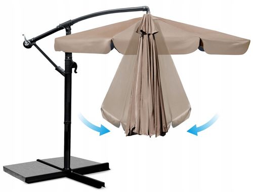 Parasol ogrodowy duży składany z wysięgnikiem pokrowiec 6 segmentów Ø 350cm na Arena.pl
