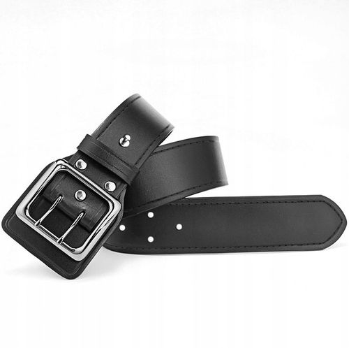 Pasek oficerski CZARNY wojskowy pas do spodni SKÓRZANY straż bojówki na Arena.pl