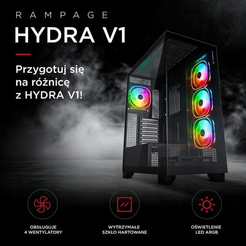 Obudowa Rampage Hydra V1 ARGB Black na Arena.pl