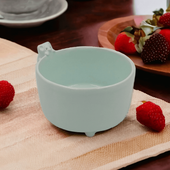 Miętowa miseczka śniadaniowa ceramiczna z misiem - Rękodzieło - Lamabo