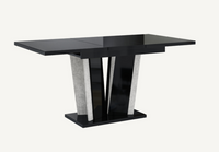 Stół rozkładany kuchenny lub salon 120 -160 cm Czarny połysk DOXI 2