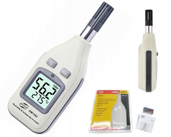 HIGROMETR WILGOTNOŚCIOMIERZ MIERNIK WILGOTNOŚCI I TEMPERATURY POWIETRZA LCD zdjęcie 12