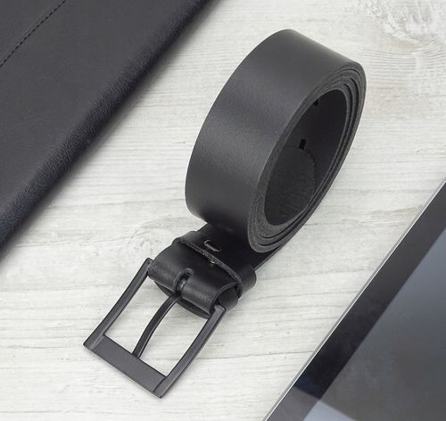 Pasek skórzany męski Modny czarny skóra naturalna do spodni garniturowych na Arena.pl
