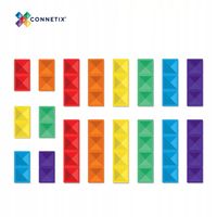 klocki magnetyczne prostokąty Rainbow Rectangle Pack 18 el. Connetix