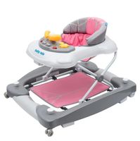 Baby Mix Chodzik dla dzieci z trampoliną różowymi silikonowymi kółkami PINK