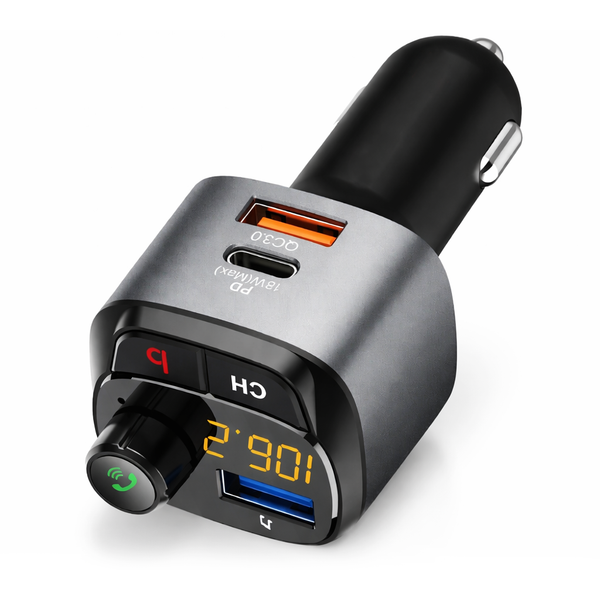 Transmiter Samochodowy FM Ładowarka 36W QC 3.0 Typ C Bluetooth zdjęcie 3