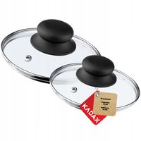 Pokrywka Szklana Patelnia Garnek Pokrywa 16 + 18cm