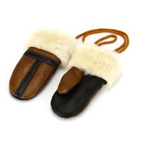 Rękawiczki dziecięce z jednym palcem 100% FUTERKO XS dzieciecy - dł. od nadgarstka 12,5 + sznurek