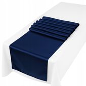 SATYNA ciemny niebieski rolka 36 cm x 9 m tkanina materiał BIEŻNIK na