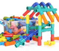 Klocki Słomki Konstrukcyjne, Kolorowy Rurociąg Rury Rurki ok. 340 Elementów