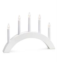 Świecznik świąteczny drewniany Atle na stolik biały