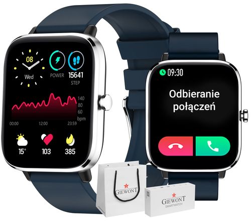 smartwatch giewont dynamic smartcall gw230-4 - silver/deep ocean na Arena.pl