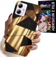 ETUI DO MOTOROLA MOTO G14 - ZŁOTE ELEGANCKIE WZORY + FOLIA HYDRO