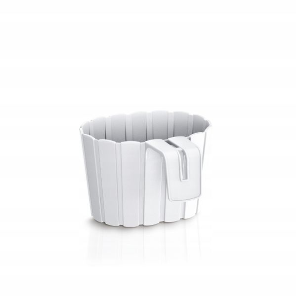 Doniczka na balustradę Boardee Hook DDEZ200 | Biały, Kształt Okrągły, Wymiary 19.4x13 cm, Kolor Biały, Prosperplast zdjęcie 1