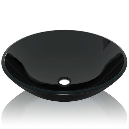 Umywalka z czarnego, hartowanego szkła 42 cm na Arena.pl