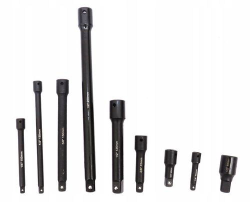 ZESTAW PRZEDŁUŻEK UDAROWYCH 9 EL. PRZEDŁUŻKI UDAROWE 1/4 3/8 1/2 DO KLUCZY na Arena.pl