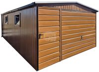 Garaż blaszany 4x6m brama uchylna drzwi 2x okno rynny dach GP584