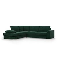 Duży narożnik, Momento, lewy, sztruks, 287x231x86 cm, zieleń | TYLETEGOTU