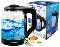 BEZPRZEWODOWY CZAJNIK ELEKTRYCZNY SZKLANY LED 1,7L CZARNY MOCNY