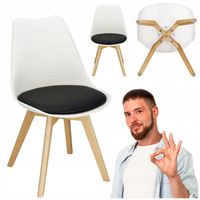 KRZESŁO SKANDYNAWSKIE do KUCHNI salonu JADALNI PODUSZKĄ NOWOCZESNE