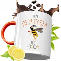 Kubek Pomarańczowy Dla Dentysty Prezent Z Nadrukiem Ze Zdjęciem