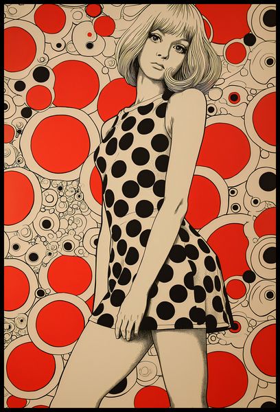 Plakat 68x101cm Czerwone Kropki zdjęcie 2