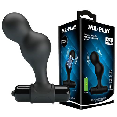 Mr. Play Silicone Anal Plug, 10 Functions Of Vibration Black na Arena.pl