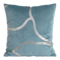 POSZEWKA WELUR VELVET WE WZORY 45X45 CM NIEBIESKA