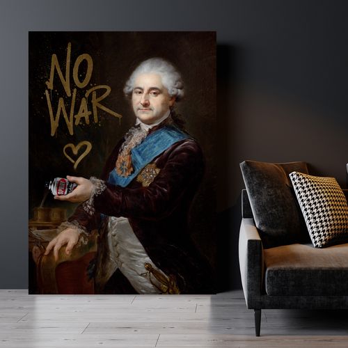 Obraz na płótnie stop war portret 70x100 cm na Arena.pl