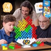 GRA UKŁADANKA TETRIS 3D BALANS TETRA TOWER DLA DZIECI WIEŻA 64 KLOCKÓW