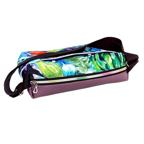 Torebka Na Ramię z Motywem Papugi i Fioletową Ekoskórą – Handmade na Arena.pl