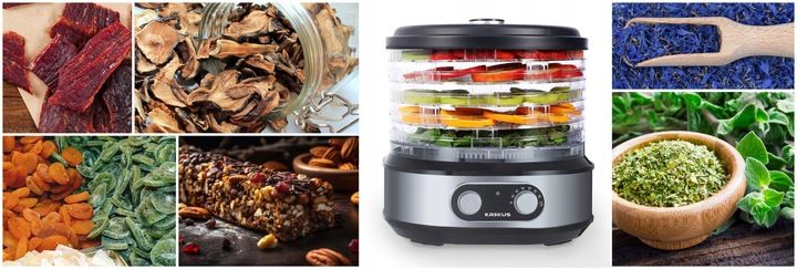 Suszarka Spożywcza do Grzybów Owoców Warzyw Dehydrator INOX 450W Krexus zdjęcie 8