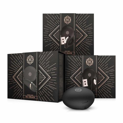 rosy gold - c-shape vibrator with luxury charging case - black na Arena.pl