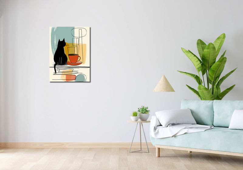 Obraz 50x70cm Kot i Kawa zdjęcie 2