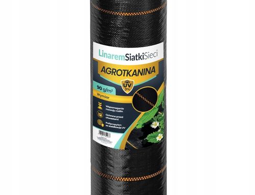 AGROTKANINA 90g 1,6x50m CZARNA AGROWŁÓKNINA UV 3% ANTYCHWASTOWA + na Arena.pl