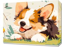 Obraz 50x40cm Beztroski Corgi