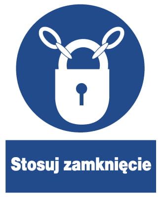 ZNO-13  - ZNAK BHP nakazu - Stosuj zamknięcie na Arena.pl