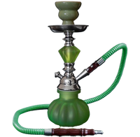 Shisha Szisza Fajka Wodna Hookah Kryształ z Jednym Wężem Zielona