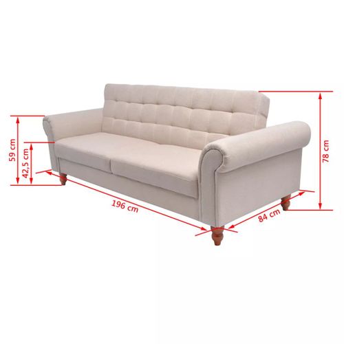 Sofa z kremowego materiału na Arena.pl