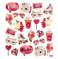 NAKLEJKI RÓŻOWE GADŻETY 24SZT DPNK-229 DP CRAFT