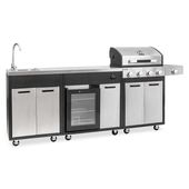 KUCHNIA GAZOWA BRENNER GRILL PREMIUM Z LODÓWKĄ, SZAFKĄ I KRANEM