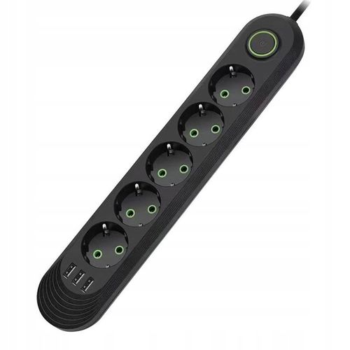LISTWA ZASILAJĄCA 5 GNIAZDA + 3 USB PRZEDŁUŻACZ 5M na Arena.pl