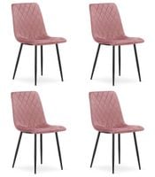 Krzesło welurowe różowe TURIN velvet styl glamour eleganckie x4