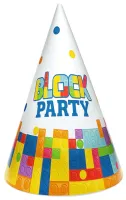 Czapeczki imprezowe Klocki 16x10cm 6szt