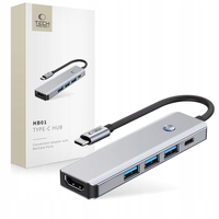 HUB ADAPTER ROZGAŁĘZIACZ ROZDZIELACZ USB-A 3.0 - USB-C TYPE-C DO KOMPUTERA