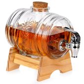 Antałek Beczka Szklana z Kranikiem Kranem Słój na Alkohol Bimber Whisky 1L