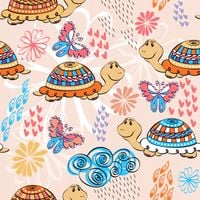 FOTOTAPETA dziecięca ŻÓŁWIE MOTYLE 200x130